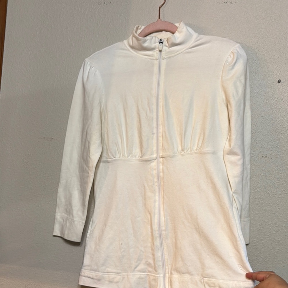Danskin Now White Utility Jacket with Fitted Waist